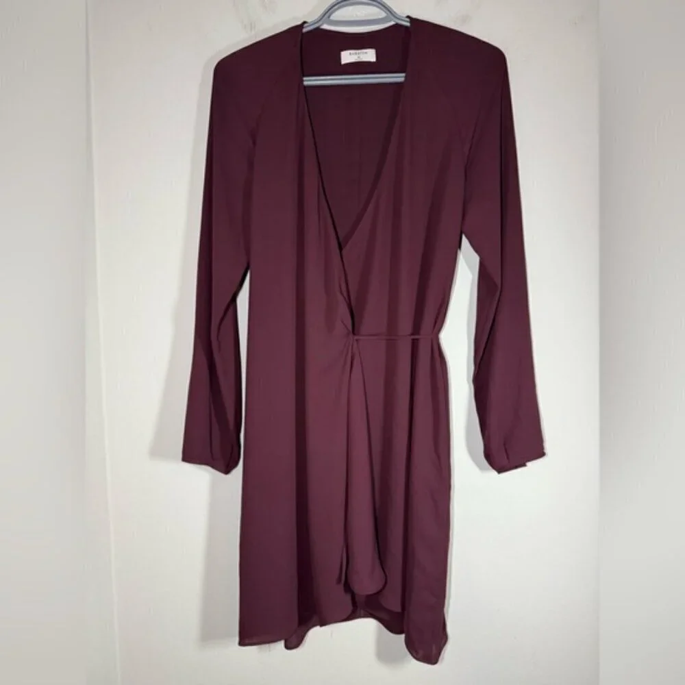 Aritzia Babaton Burgundy Wrap Dress size XS - Picture 2 of 8